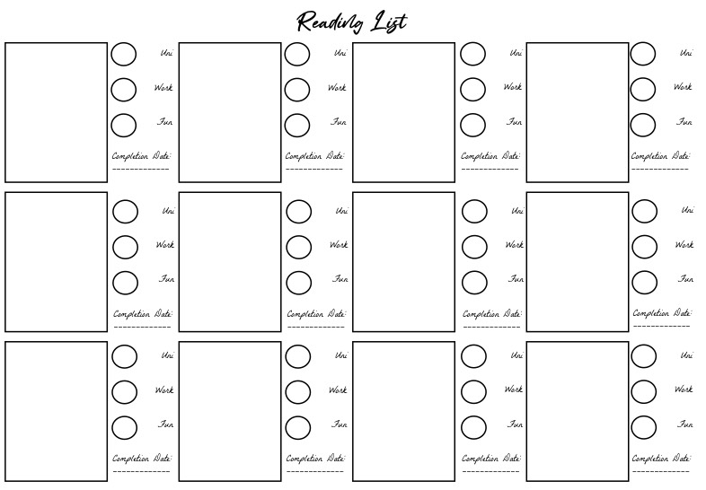 Reading Log Template - Notability Gallery