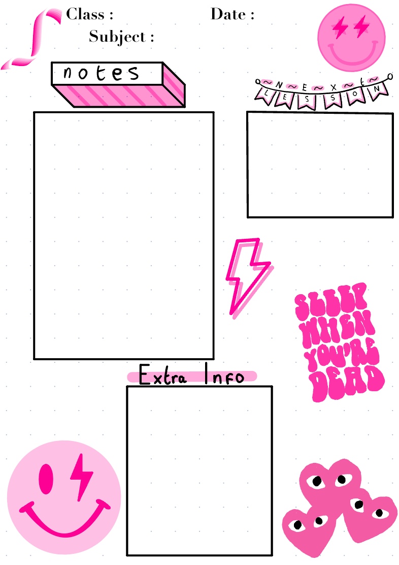 Pink Preppy Notes Page - Notability Gallery