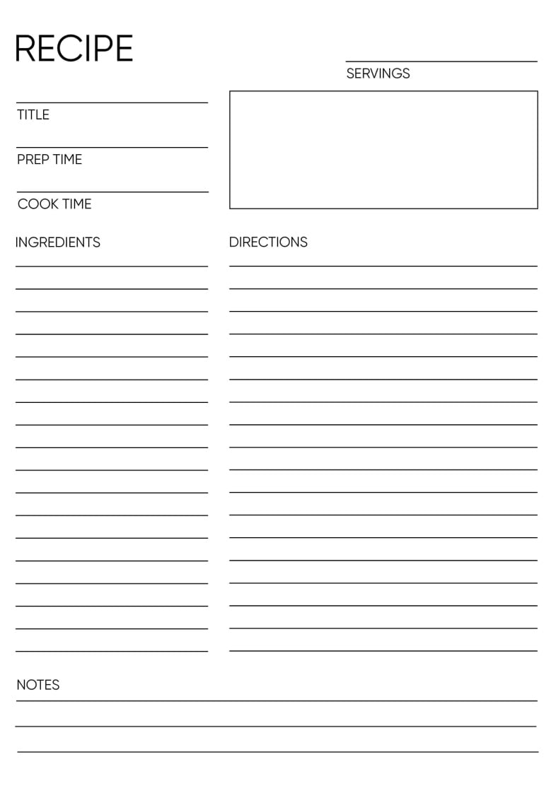 Basic Recipe Template - Notability Gallery