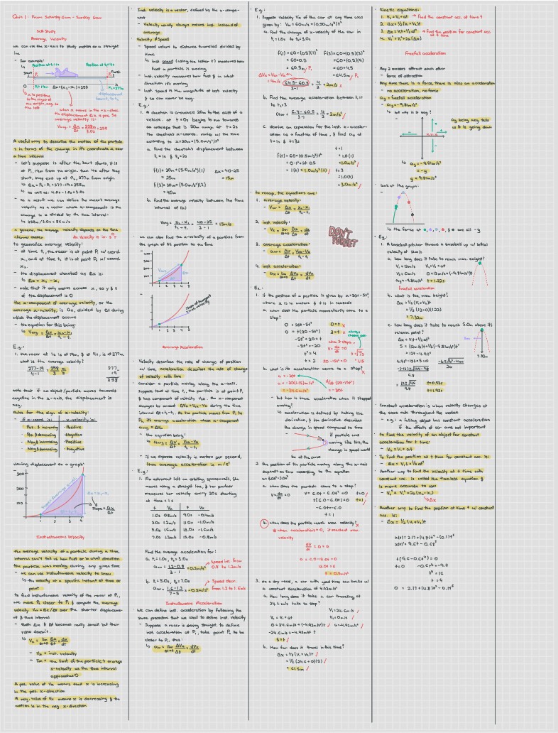 Motion, Velocity, And Acceleration - Notability Gallery