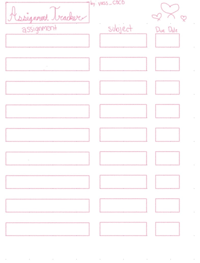 notability assignment tracker